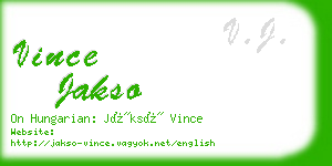 vince jakso business card